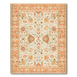 Creamy Beige Floral Vintage Area Rug