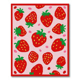 Playful Pixel Strawberry Area Rug