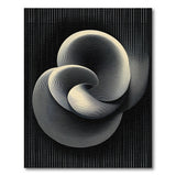 Abstract Swirl Black White Area Rug
