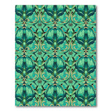Blue and Teal Teal Art Nouveau Floral Area Rug
