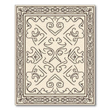 Ornate Knotwork Border Beige Area Rug