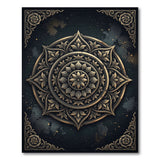 Ornate Gold Mandala Floral Area Rug
