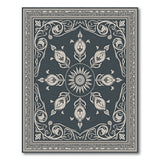 Ornate Grey Traditional Persian Area Rug