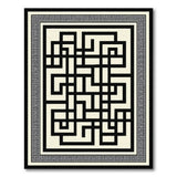 Black Labyrinth Geometric Area Rug