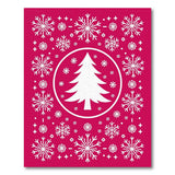 Red Festive Red Christmas Tree Snowflake Area Rug