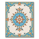 Blue Terracotta Persian Floral Medallion Rug