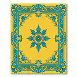 Teal Floral Medallion Persian Yellow Area Rug