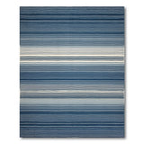 Gradient Blue Striped Woven Area Rug