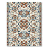 Ivory Blue Rust Persian Floral Area Rug