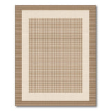 Tan Plaid Framed Area Rug