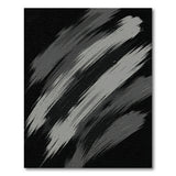 Sweeping Gray Brush Strokes Black White Area Rug