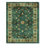 Green Emerald Green Traditional Persian Floral Area Rug