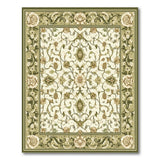 Cream Sage Green Floral Persian Area Rug