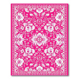 Floral Vintage Vibrant Pink Floral Area Rug