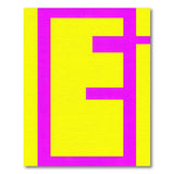 Vibrant Yellow and Pink Geometric E Pattern Area Rug