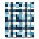 Modern Navy Blue Plaid Area Rug