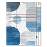 Abstract Blue Geometric Circles Area Rug