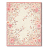 ODIKA Vintage Pink Floral Washable Rug - Low Pile Non-Slip Area Rug