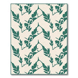 Green Leaf Pattern Area Rug on Beige