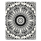 Intricate Black White Mandala Traditional Persian Area Rug