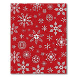 Festive Red Snowflake Floral Area Rug