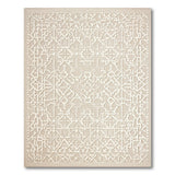 Creamy Beige Geometric Lattice Area Rug