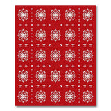 Geometric Modern Snowflake Red Snowflake Geometric Area Rug