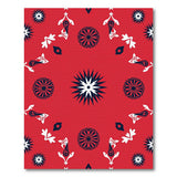 Vibrant Red Persian Starburst Floral Area Rug