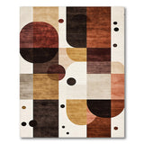 Geometric Brown Tan Abstract Circle Area Rug