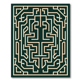 Emerald Maze Labyrinth Area Rug