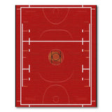 Geometric Modern Red Red Basketball Court Area Rug