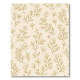 Cream Gold Botanical Leaf Area Rug