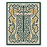 Green Gold Maze Southwestern Area Rug