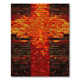 Fiery Brick Cross Geometric Area Rug