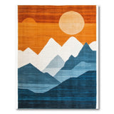 Multi-color and Patterns Geometric Sunset Mountains Area Rug