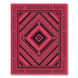 Bold Pink Black Geometric Framed Area Rug