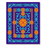 Purple Teal Floral Persian Medallion Rug