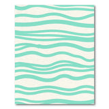 Blue and Teal Teal Wavy Coastal Area Rug
