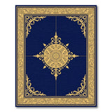 Opulent Navy Blue Gold Medallion Area Rug