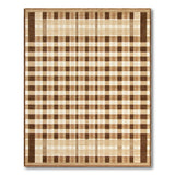 Brown Tan Checkered Plaid Geometric Area Rug