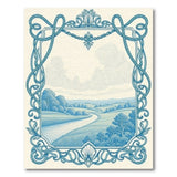 Ornate Framed Blue River Valley Area Rug
