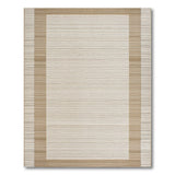 Beige Neutral Framed Striped Area Rug
