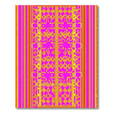 Vibrant Pink Yellow Geometric Tribal Rug