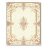 Elegant Cream Ornate Floral Frame Rug