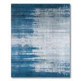 Navy Blue Distressed Abstract Area Rug