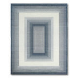 Blue Geometric Layered Area Rug
