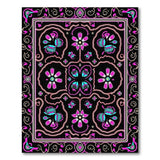 Traditional Persian Vibrant Pink Teal Floral Persian Area Rug