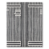 Black and White Geometric Modern Bold Black White Geometric Striped Area Rug