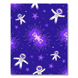 Purple Galaxy Astronauts Kids Area Rug
