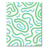 Green Wavy Green Teal Abstract Area Rug